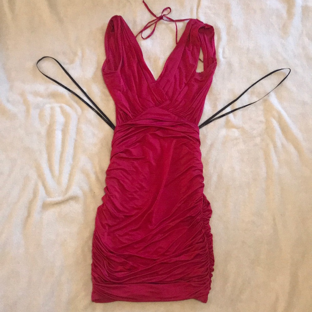 Red bebe backless dress. - Picture 2 of 4